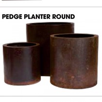 Pedge 500mm round mild steel planter  by Robert Plumb