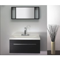 Moka Black Wood Designer Wall Hung 800mm Vanity and Basin by Prodigg